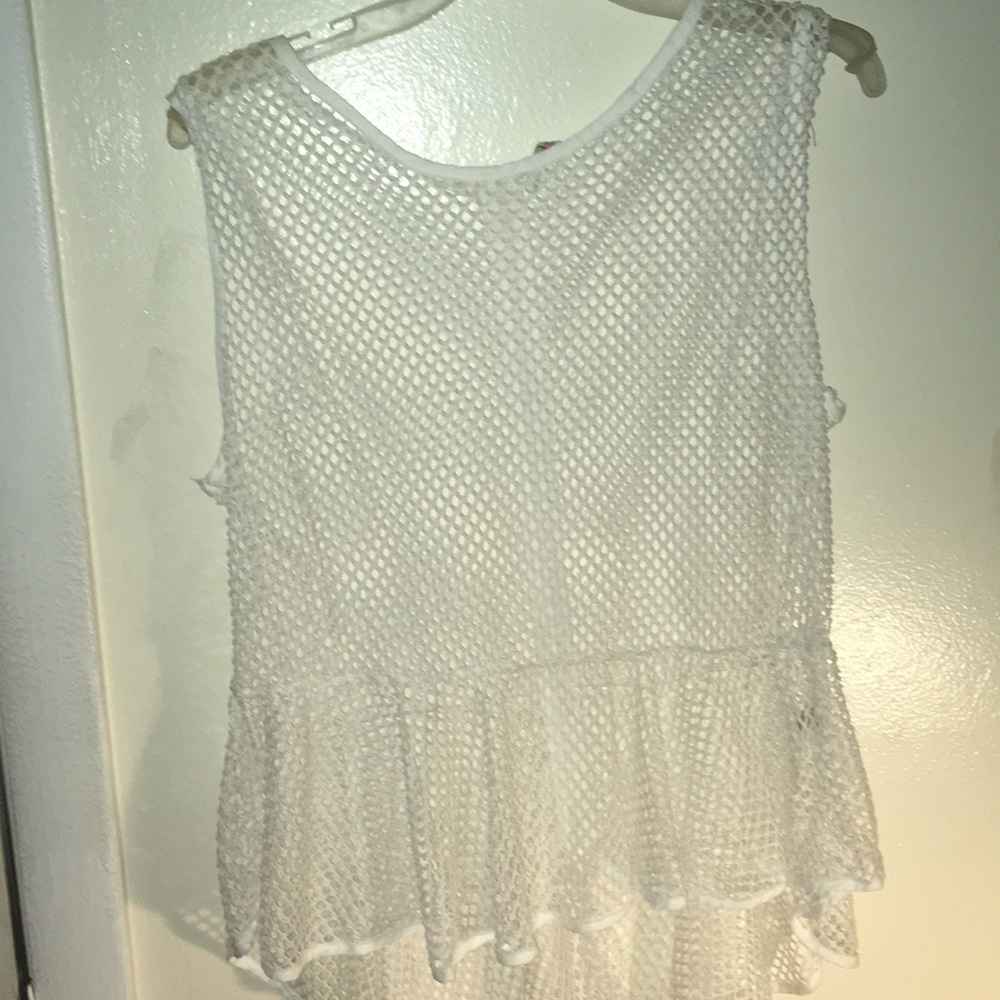 White net peplum top